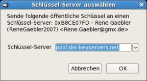 Abbildung 11: Mit Thunderbird können Sie Ihren öffentlichen Schlüssel auf einen Schlüsselserver bereitstellen. Das erspart Ihnen das Verteilen per E-Mail.