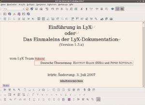 Abbildung 14: LyX ist ein mächtiger Editor, der Dokumente auch nach LaTeX konvertieren kann.