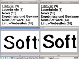Abbildung 2: Solche Vektorgrafiken erzeugt "potrace" – links ohne Optimierung, rechts mit vorheriger Skalierung durch "mkbitmap".