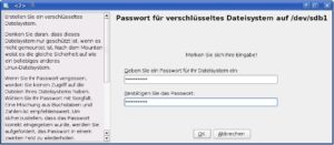 Abbildung 2: Das Passwort für die Verschlüsselung fragt YaST zweimal ab.