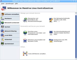 Abbildung 2: Der neue Netzwerkmanager in Mandriva erleichtert Konfiguration und Pflege von Netzwerken deutlich.