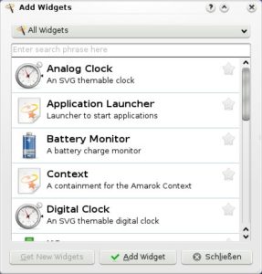 Abbildung 2: Jede Menge Widgets sorgen für die besondere Optik von KDE 4.