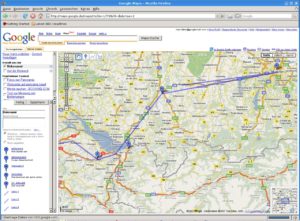 Abbildung 2: Auf Google Maps erstellte Karten mit Messpunkten, Linien und Flächen lassen sich als KML-Dateien exportieren.