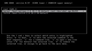 Abbildung 2: Flexibel wie Grub ist, lässt es Anwender noch beim Booten Einstellungen ändern und etwa den Kernel von einer anderen Partition laden.
