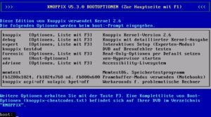 Abbildung 2: Bei Problemen mit der Hardwareerkennung können Sie den Systemstart mit einer Reihe von Parametern beeinflussen.