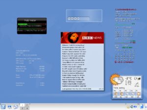 Abbildung 2: Auch KDE 3 brachte mit Superkaramba Desktop-Applets mit, allerdings erwiesen diese sich häufig als recht instabil.