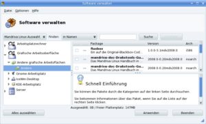 Abbildung 2: Mit RpmDrake installieren Sie Pakete aus dem freien Mandriva-Archiv auch in der "One"-Variante nach.