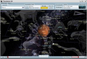 Abbildung 2: Im Planetarium können Sie gezielt nach Himmelsobjekten suchen oder sich mit der maus durch die Galaxie bewegen.