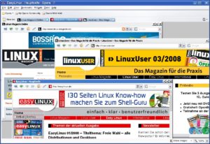 Abbildung 2: Ein besonderes Feature: Opera zeigt mehrerer Webseiten gleichzeitig an.