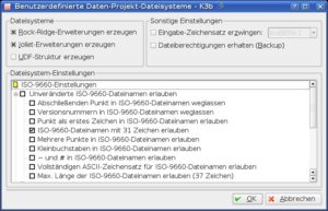 Abbildung 2: Das CD-/DVD-Dateisystem ISO-9660 erlaubt nur sehr begrenzte Dateinamen. Joliet und Rock-Ridge heben diese Beschränkungen auf.