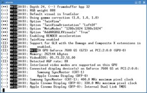 Abbildung 2: Die Datei "Xorg.0.log" enthält alle Informationen rund um die erkannte Videohardware – auch Fehlermeldungen.