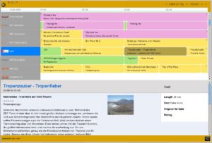 Abbildung 2: Das zweigeteilte Programmfenster von Zattoo zeigt Ihnen das aktuelle Fernsehprogramm als Übersicht und in der Detailanzeige.