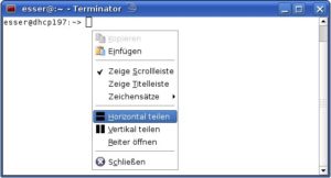 Abbildung 2: Vertikel oder horizontal teilen? Sie haben (im Kontextmenü) die Wahl.