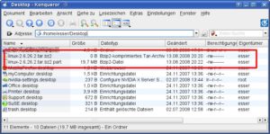 Abbildung 2: Firefox legt beim Download stets zwei Dateien an – einen Platzhalter mit richtigem Dateinamen und eine Datei für die Dauer des Downloads mit Zusatzendung ".part".