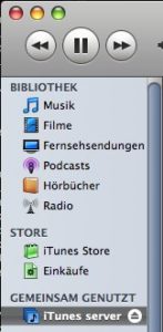 Abbildung 2: In iTunes sieht der Server genauso aus, wie die Musik von anderen iTunes-Clients; per Klick auf einen Titel starten Sie die Wiedergabe.