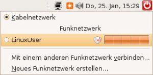 Abbildung 2: Per Klick auf das Networkmanager-Symbol durchsuchen Sie die Funknetze der Umgebung.