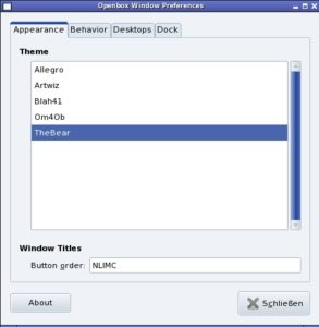 Abbildung 2: Mit Obconf richten Sie Openbox bequem über eine GTK2-Oberfläche ein.