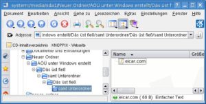 Abbildung 2: Sowohl unter Windows als auch unter Linux erstellte Verzeichnisse mit Leerzeichen oder Umlauten bereiteten mit dem neuen Treiber Ntfs-3g keinerlei Probleme.