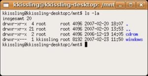 Abbildung 2: Die Rechtevergabe für die Windows-Partition: Der Benutzer mit der UID "1000" darf lesen, schreiben und ausführen, Gruppen dürfen nur lesen und ausführen, der Rest darf gar nichts.