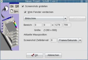 Abbildung 2: Der aufzuzeichnende Bildschirmausschnitt ist in Wink frei wählbar.