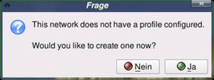 Abbildung 2: Für ein unbekanntes WLAN-Netz verlangt die Software zunächst einige Informationen, die sie in einem Profil speichert.