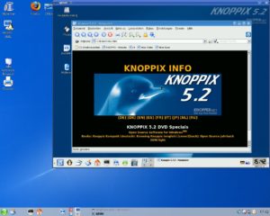 Abbildung 2: Hier läuft Knoppix 5.2 unter Qemu, das wiederum auf Opensuse 10.2 zuhause ist.