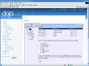 Abbildung 2: IEs4Linux eignet sich besonders gut, um interaktive Webseiten zu testen, wie etwa diese Javascript-Demo des Dojo-Toolkits.