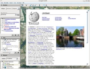 Abbildung 2: Google Earth bedient sich der Internet-Community, um beispielsweise über Wikipedia Zusatzinformationen zu Orten und geografischen Gegebenheiten einzubetten.