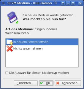 Abbildung 2: Mit aktuellen Distributionen funktioniert sogar der interne Speicherkartenleser ohne manuelle Nachkonfiguration.