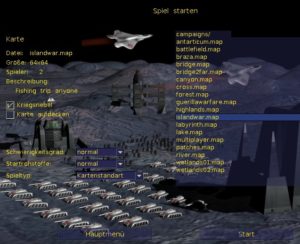 Abbildung 2: Im übersichtlichen Hauptmenü wählen Sie eine Karte aus und bestimmen den Schwierigkeitsgrad der Mission.