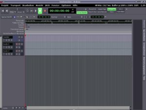 Abbildung 2: Spurensuche unnötig: In der Standard-Ansicht präsentiert Ardour den Track-Editor.