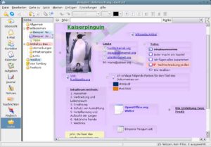 Abbildung 2: Integration in Kontact: Ein Beispielkorb zeigt die wichtigste Features von Basket.