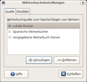 Abbildung 2: Hier tragen Sie für den Offline-Betrieb neue Wörterbuchquellen ein.