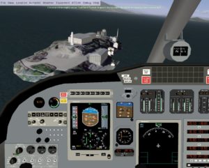 Abbildung 2: Von der Golden Gate Bridge nach Alcatraz: Eine Landung auf dem Wasser ist mit Flightgear anders als in der Realität auch ohne Spezialausstattung möglich.