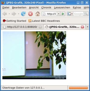 Abbildung 2: Das Bild der Kamera erscheint auch im Browser. Dafür müssen Sie allerdings in der Datei "motion.conf" den richtigen Port angeben.