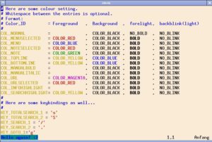 Abbildung 2: Der Texteditor Vim unterstützt Sie beim Anpassen des Programms mit einem passenden Syntax-Highlighting für die Konfigurationsdatei.