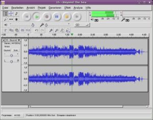 Abbildung 2: Mit Aufnahme: Audacity beim Verarbeiten von Analogmaterial.