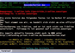 Abbildung 2: Tin zeigt einen Artikel mit farbigen Hervorhebungen an.