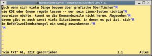 Abbildung 2: Zeichen wie von Geisterhand – die unterschiedlichen Zeilenenden erscheinen im Vim als <code srcset=