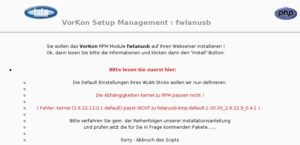 Abbildung 2: Nach einem Update passt der Kernel nicht mehr zum Treiber. Die Folge: Der Konfigurator verweigert seinen Dienst.