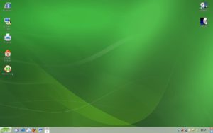 Abbildung 2: Der OpenSuse-Desktop des Optiplex-Rechners mit zwei zusätzlichen Icons für LinDVD und Totem.