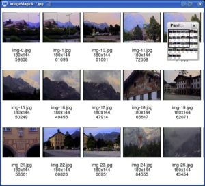 Abbildung 2: Der Befehl "Display" erstellt einen Überblick über die geschossenen Fotos.