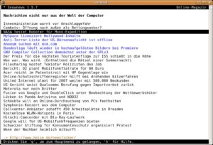 Abbildung 2: Auch die Anzeige der einzelnen Artikel-Überschriften zeigt sich sehr aufgeräumt.