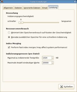 Abbildung 2: Das Dialogfenster "Einstellungen" erlaubt Ihnen unter anderem, den Ressourcenverbrauch festzulegen.