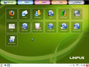 Abbildung 2: Der wohldurchdachte Linpus-Desktop führt Einsteiger sicher durch die klassischen Anwendungsgebiete eines Computers.