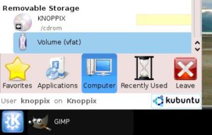 Abbildung 2: Offensichtlich von Kubuntu geborgt: Knoppix 5.3 bringt KDE 4.0.1 mit.