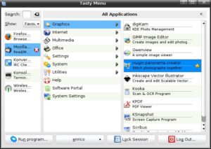 Abbildung 2: Bietet einen schnellen Überblick über die installierte Software: das Tasty-Menu.