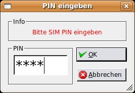 Abbildung 2: Umtsmon will beim Start den PIN-Code und im Notfall auch die PUK wissen.