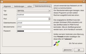Abbildung 2: Im Reiter für die Datenbankverbindung passen Sie gegebenenfalls die Angaben an Ihr lokales Setup an.