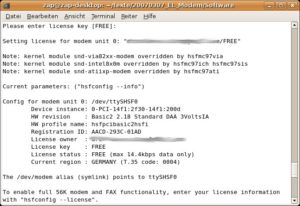 Abbildung 2: Unter Kubuntu hangeln Sie sich beim Installieren der Linuxant-Treiber durch einen Dialog, dann weist das System dem Modem eine Schnittstelle zu.